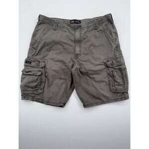 Lee Shorts Mens 38 Brown Cargo Utility Flap Pocket Flat Front Hiking Outdoor